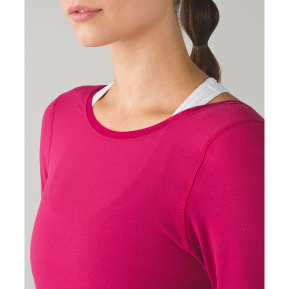 RARE Lululemon Boat Neck Slim Long Sleeve Tee Berry 10 NWOT - Picture 7 of 13